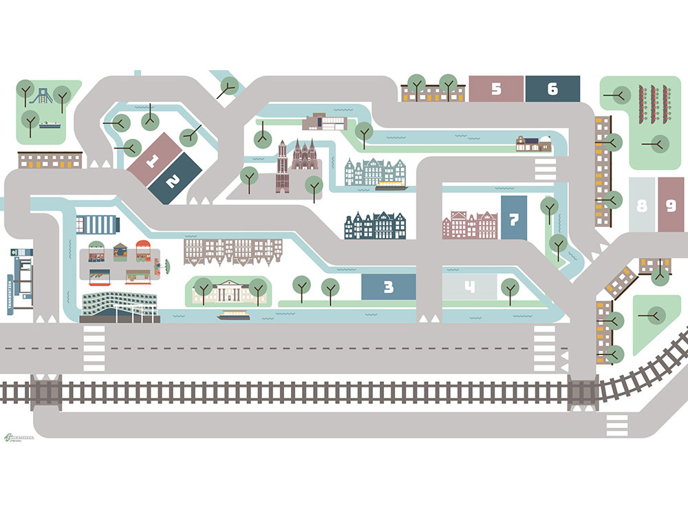 Speelkleed sticker bovenaanzicht Utrecht