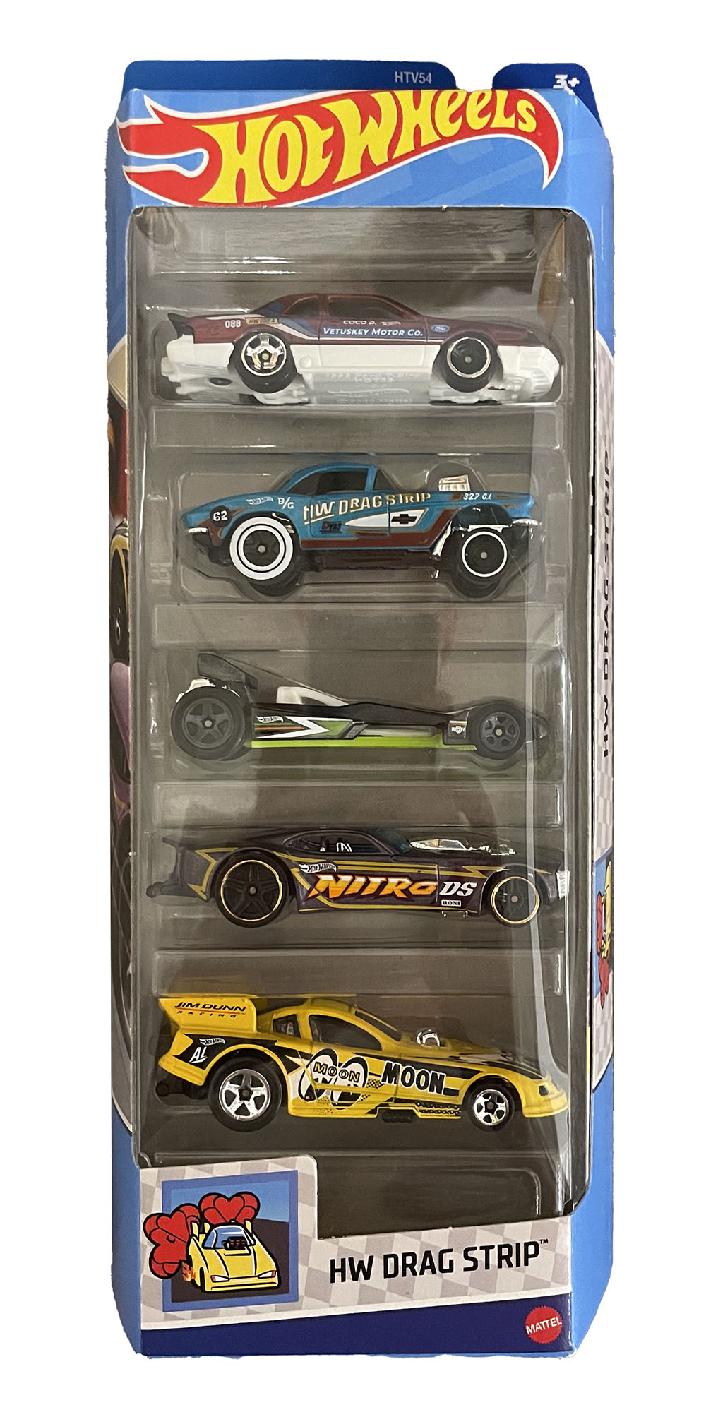 Speelgoedauto Hotwheels Voordeelpak Vlammen HW-Dragstrip